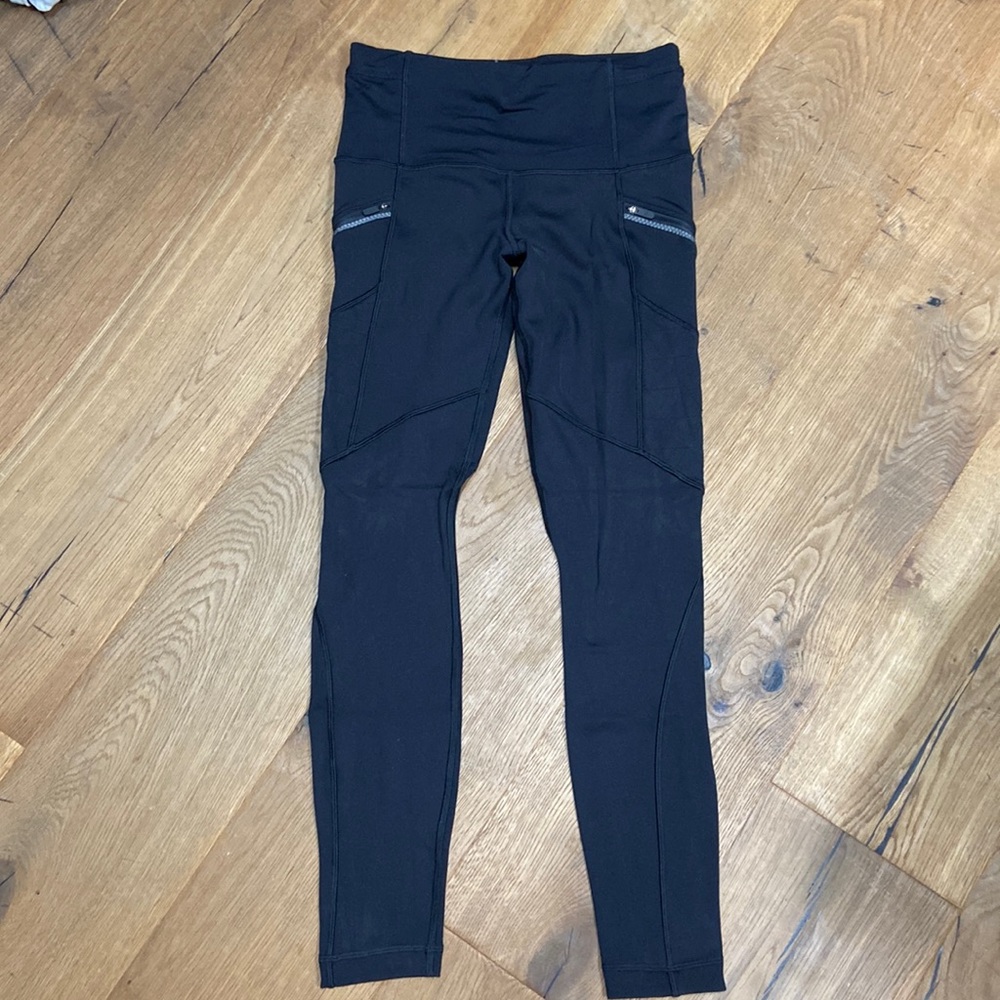 Lululemon Quilted Pocket Black Leggings Size 6